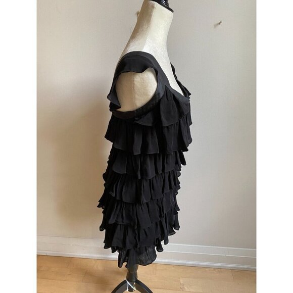 Elizabeth & James womens black tiered ruffle dress size Xsmall - Picture 2 of 5